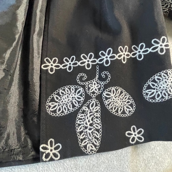 Luii Black Embroidered Blouse M Boho Peasant Folk Cottagecore Festival Top - Picture 10 of 11